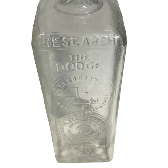 Vtg Dodge Chemical Co Embalming Glass Bottle Clear Embossed Measurements Canada - Picture 2 of 16